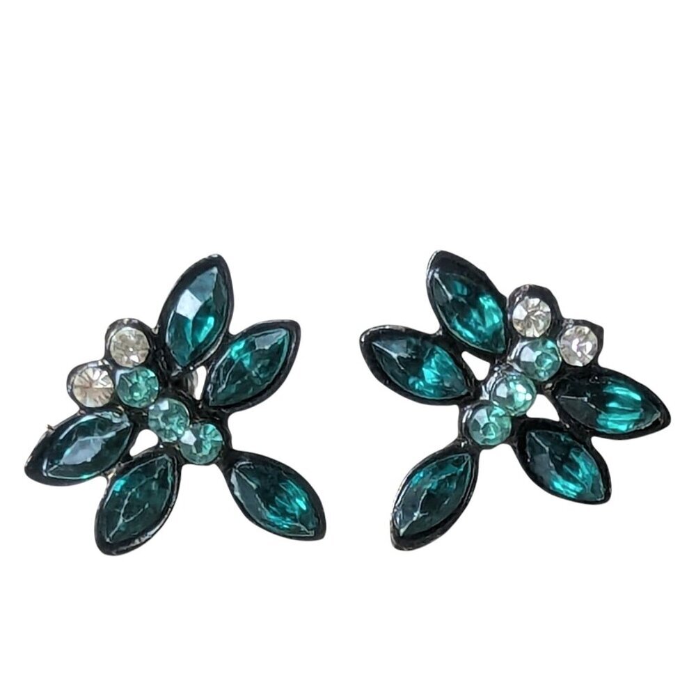 Dragonfly Rhinestone Earrings Costume Jewelry‎ Victorian Art Deco Cocktail Boho